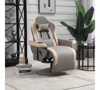 Homcom Manual Recliner Armchair Pu Sofa Chair W/ Adjustable Leg Rest & 135° Reclining In Grey Grey One Size