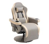 HOMCOM Manual Swivel Recliner Armchair - Grey