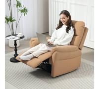 Recliner Chair Reclining Chair with Adjustable Leg Rest HOMCOM Light Brown One Size