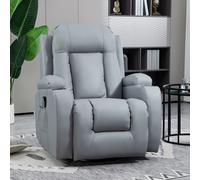 HOMCOM Manual Recliner Chair with 8 Vibration & Heat, Light Grey