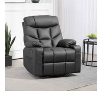 Homcom Manual Recliner Chair With Footrest, Cup Holder, Swivel Base, Black