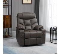 Homcom Manual Recliner Chair With Footrest, Cup Holder, Swivel Base, Brown