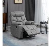 HOMCOM PU Leather Manual Recliner Chair, Swivel Armchair for Living Room in Light Grey HOMCOM Light Grey