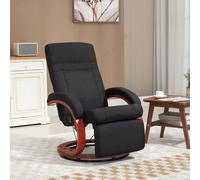 HOMCOM Manual Recliner Swivel Reclining Chair with Footrest Armrests Black, Black
