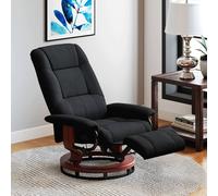 HOMCOM Manual Recliner Swivel Reclining Chair with Footrest Armrests, Black | Size: Armchair HOMCOM Black Armchair