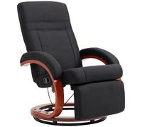HOMCOM Manual Recliner Swivel Reclining Chair with Footrest Armrests Black, Black