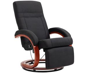 HOMCOM Manual Recliner Swivel Reclining Chair with Footrest Armrests Black | TJ Hughes