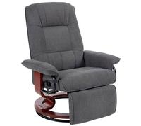 HOMCOM Manual Recliner Swivel Reclining Chair with Footrest Armrests Grey, Grey