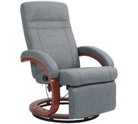 HOMCOM Manual Recliner Swivel Reclining Chair with Footrest Armrests Grey