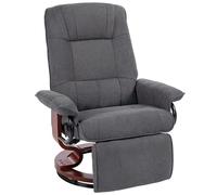 HOMCOM Manual Recliner Swivel Reclining Chair with Footrest Armrests Grey, Grey