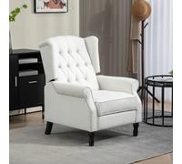 Homcom Manual Reclining Armchair Recliner With Footrest Cream White Cream One Size
