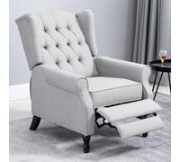 Homcom Manual Reclining Armchair Recliner With Footrest Grey