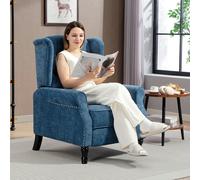 HOMCOM Manual Reclining Armchair Recliner with Footrest Royal Blue