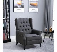 Homcom Manual Reclining, Vintage Armchair Recliner With Footrest Dark Grey