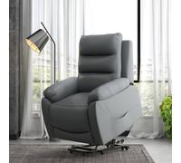 Homcom Massage Lift Recliner Chair Big And Tall Pu Leather Recliner Chair In Grey Grey One Size