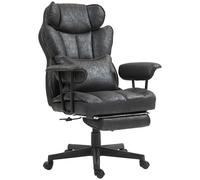HOMCOM Massage Office Chair with 6 Point Massage and Heat, Desk Chair with Footrest, Reclining Backrest, Swivel Wheels, Adjustable Height, Black