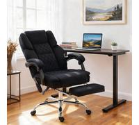 HOMCOM Massage Office Chair with Heat, 135° Reclining Desk Chair in Black HOMCOM Black