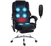 Homcom Massage Office Chair With Heat, 135 Reclining Desk Chair, Black