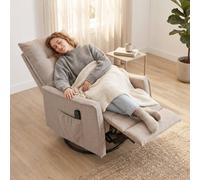 HOMCOM Massage Recliner Armchair, Swivel Rocking Recliner Chair in Brown | Size: Armchair HOMCOM Brown Armchair