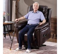 Homcom Massage Recliner Chair, Lift Chair With Heat, Usb, Remote, Brown Brown