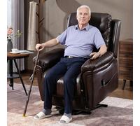 HOMCOM Massage Recliner Chair, Lift Chair with Heat, USB, Remote, Brown