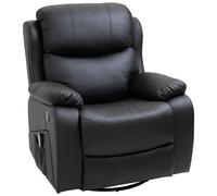HOMCOM Massage Recliner Chair Manual Reclining Chair with Footrest Remote Black