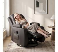 HOMCOM Massage Recliner Chair with 8 Vibration & Heat, Dark Brown