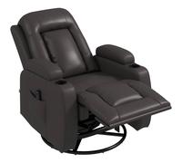 HOMCOM Massage Recliner Chair with 8 Vibration & Heat, Dark Brown