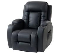 Homcom Massage Recliner Chair With 8 Vibration & Heat In Black Black