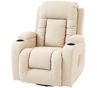 Homcom Massage Recliner Chair With 8 Vibration & Heat In Cream Cream