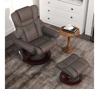 HOMCOM Massage Recliner Chair with Footstool & Adjustable Backrest in Brown HOMCOM Brown