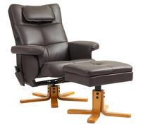 Homcom Massage Recliner Chair With Footstool And Hidden Storage, Dark Brown Dark Brown