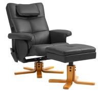 Homcom Massage Recliner Chair With Footstool And Hidden Storage, Black