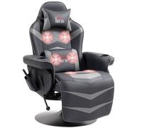 Homcom Massage Recliner Chair With Remote, Pu Leather Recliner Armchair Grey Grey