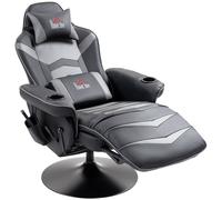 Homcom Massage Recliner Chair With Remote, Pu Leather Recliner Armchair Grey Grey