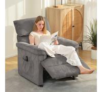 HOMCOM Massage Recliner with Quiet Motor, Power Reclining Chair in Grey | Size: Armchair HOMCOM Grey Armchair