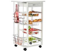 HOMCOM MDF Multifunction Kitchen Island Trolley White 470 x 370 x 830 mm