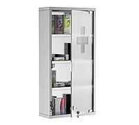 HOMCOM Medicine Cabinet 02-0330 Stainless Steel, Stalinite Silver 300 mm x 120 mm x 600 mm
