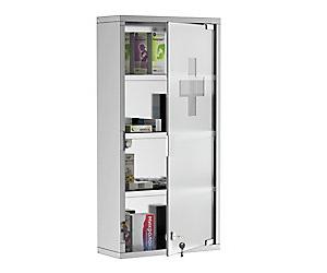 HOMCOM Medicine Cabinet 02-0330 Stainless Steel, Stalinite Silver 300 mm x 120 mm x 600 mm