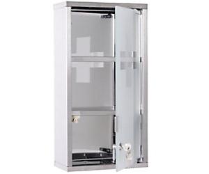 HOMCOM Medicine Cabinet 02-0546 Stainless Steel Silver 250 mm x 120 mm x 480 mm