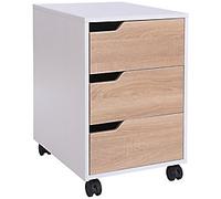 HOMCOM Medium-Density Fibreboard Filing Cabinet 3 Drawers 400 x 500 x 575 mm White