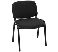 HOMCOM Meeting Chair, Stackable Ergonomic Office Chair with Padded Seat, Curved Backrest for Conference Room, Black