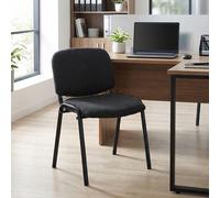 HOMCOM Meeting Chair with Stackable, Padded Seat, Black