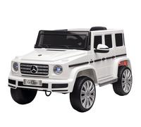 HOMCOM Mercedes Benz G500 Licensed 12V Kids Electric Ride On Car Toy with Parental Remote Control Battery-powered 2 Motors Music Lights MP3 for 3-8 Years Old White White