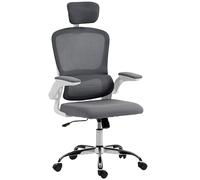 HOMCOM Mesh Back Office Chair, with Lumbar Support - Charcoal Grey