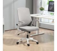 HOMCOM Mesh Desk Chair w/ Tilt Function, Lumbar Support, Grey, Grey