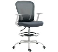 HOMCOM Draughtsman Chair Basic Tilt Grey, White 120 kg 921-824V70GY 620 x 590 x 1,190 mm