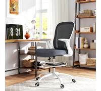 HOMCOM Mesh Draughtsman Chair, Ergonomic Drafting Chair in Grey HOMCOM Grey