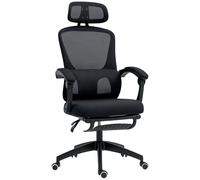 Ergonomic Office Chair with Lumbar Support, Headrest, Mesh Desk Chair HOMCOM Black One Size