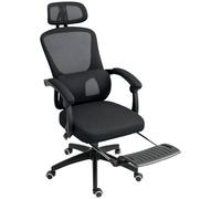 Portland Black Mesh Ergonomic Office Chair with Headrest and Lumbar Support - Size: 103 x 70 x 71cm - Wilko